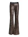 Palm Angels Logo Tape Pants In Brown