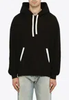 Palm Angels Black Hoodie Withe Pockets In Black