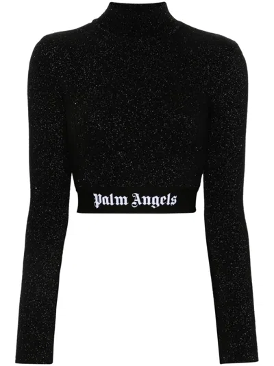 Palm Angels Mock Neck Long Sleeve Graphic T-shirt In Multi