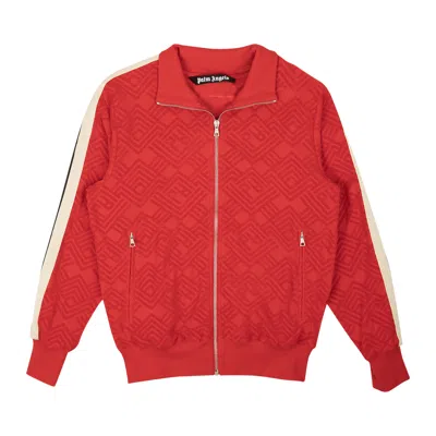Pre-owned Palm Angels Logo Terry Track Jacket 'red'