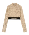 Palm Angels Sequin-design Long-sleeve Top In Nude