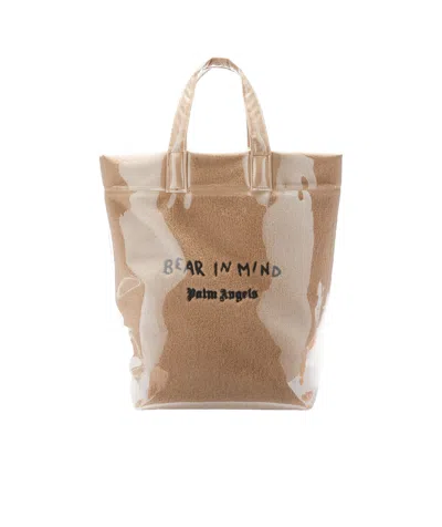 PALM ANGELS PALM ANGELS BEAR IN MIND LOGO EMBROIDERED TOTE BAG