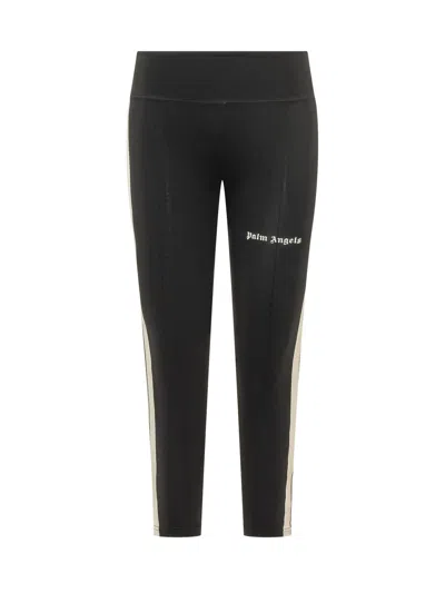 Palm Angels Logo Track Leggings In Black Off White