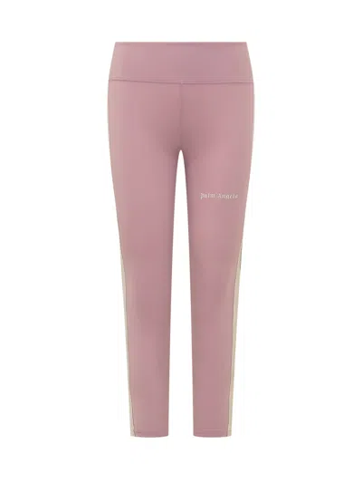 Palm Angels Logo Track Leggings In Pink Off White