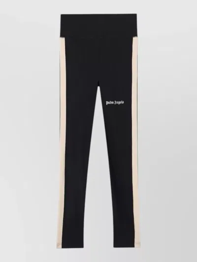 Palm Angels Logo Track Leggings Side Stripe Detail In Black