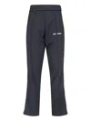 Palm Angels Mens Black And Off White Striped Zipped-cuffs Mid-rise Regular-fit Woven Jogging Bottoms In Black  