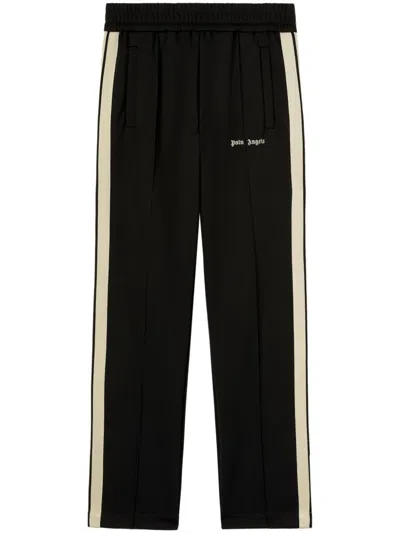 Palm Angels Men's Crochet Side-stripe Track Pants In Black