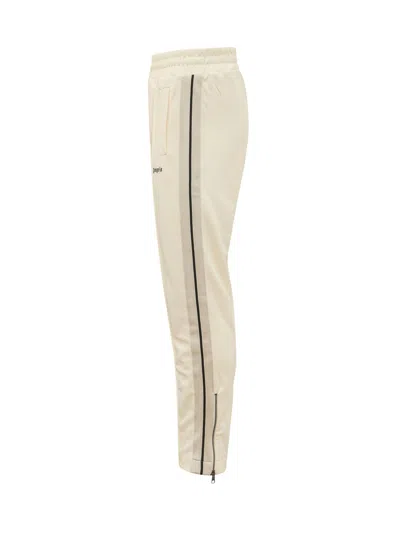 Palm Angels Logo Track Pants In Ivory Black