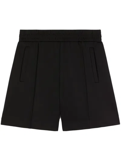 Palm Angels Back Curved Logo Track Shorts Black - Of In Grey