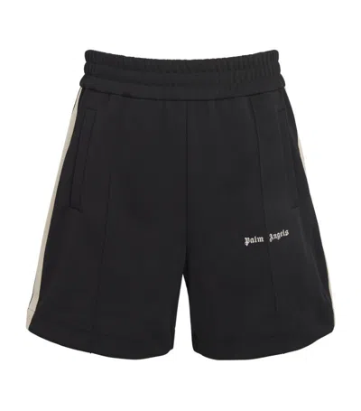 Palm Angels Black Bermuda Shorts With Elastic Waistband In Cotton Man