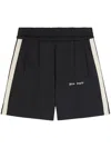 Palm Angels Kids Logo Tape Track Shorts In Black