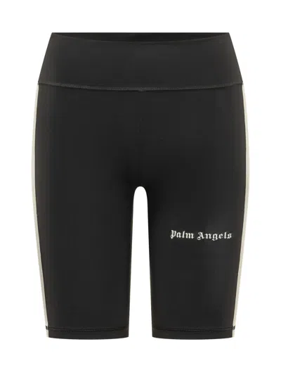 Palm Angels Logo Track Shorts In Black Off White