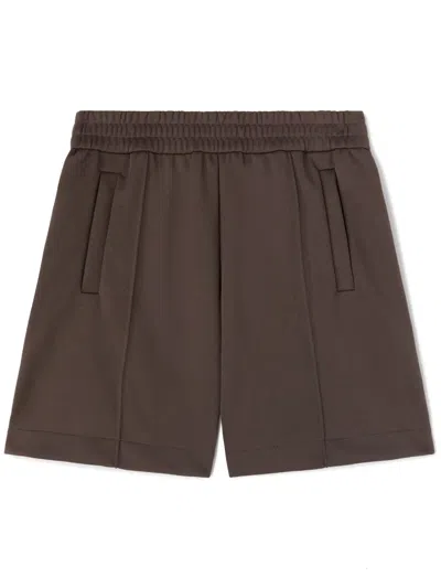 Palm Angels Logo Track Shorts In Brown