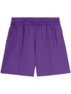 Palm Angels Back Curved Logo Track Shorts Purple In Purple