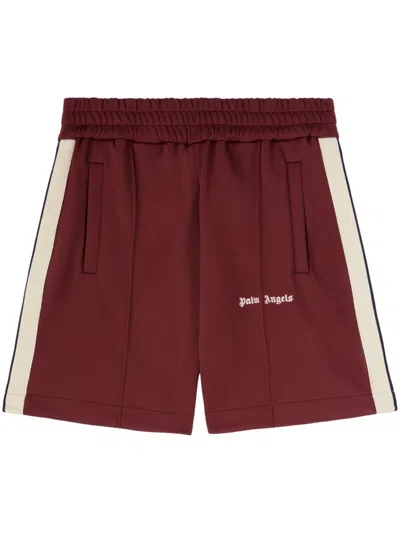 Palm Angels Embroidered Logo Track Shorts In Red