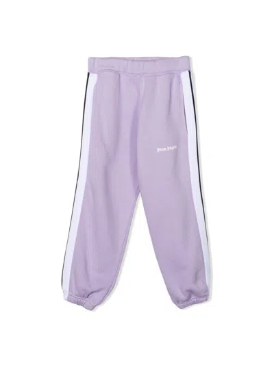 Palm Angels Logo Track Sweat Pant For Mini Fashionistas In Purple