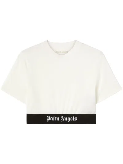 PALM ANGELS LOGO-UNDERBAND COTTON CROP TOP