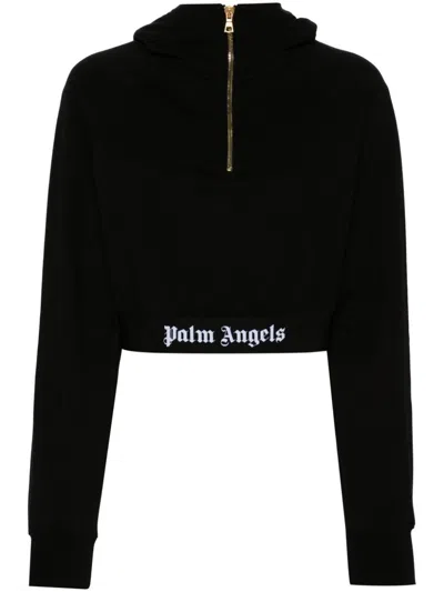 Palm Angels Technical Jersey Sweatshirt In Black