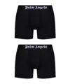 Palm Angels Men's Set Of Two Cotton Boxers | Size Small | Pmuh001c99fab0020110 Color Whiteblack In Black