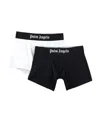 Palm Angels Men's Set Of Two Cotton Boxers | Size Small | Pmuh001c99fab0020110 Color Whiteblack In Black