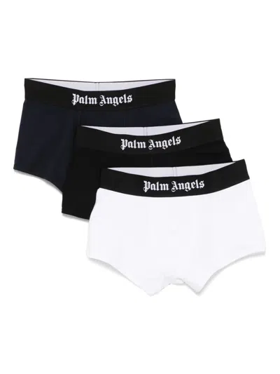 Palm Angels Logo-waistband Boxers (pack Of Three) In Black