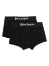 Palm Angels Men's Set Of Two Cotton Boxers | Size Small | Pmuh001c99fab0020110 Color Whiteblack In Black - Black