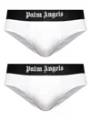 Palm Angels Logo-waistband Boxers (pack Of Two) In White
