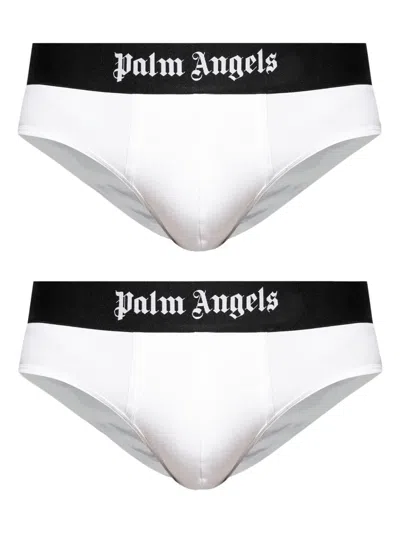 Palm Angels Logo-waistband Boxers (pack Of Two) In White