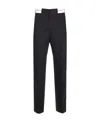 Palm Angels Contrasting-waistband Tapered Trousers In Black