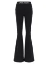 Palm Angels Classic Logo Flared Pants In Nero