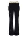 Palm Angels Logo-waistband Flared Trousers In Black