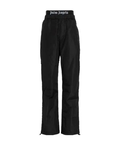 Palm Angels Track Logo Pants In White/black