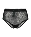 Palm Angels Lace High Waist Sheer Slip With Elastic Band In Gray