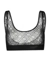 Palm Angels Lace Bralette With Stretch And Racerback In Black