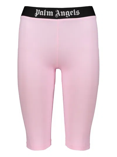 Palm Angels Logo-waistband Shorts In Pink