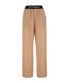 Palm Angels Women's Linen Blend Wide-leg Pant In Nude