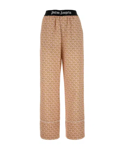 PALM ANGELS PALM ANGELS LOGO WAISTBAND STRAIGHT LEG PANTS