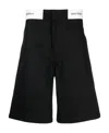 Palm Angels Logo-waistband Tailored Shorts In Black