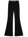 Palm Angels Cotton Flared Trousers In Black