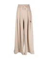 Palm Angels Logo Wide-leg Sweatpants In Nude