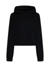 Palm Angels Logo Wool-blend Hoodie In Black White