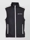 Palm Angels Logo Zip-front Sleeveless Jacket In Black