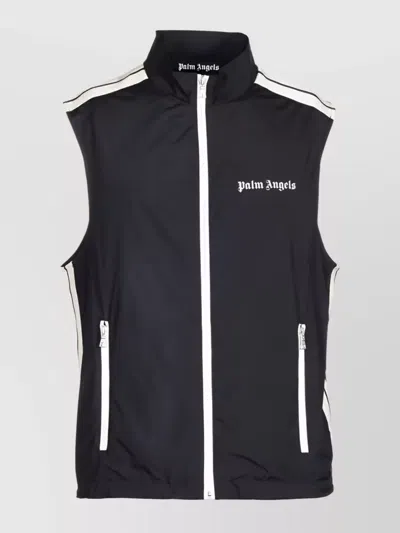 PALM ANGELS LOGO ZIP-FRONT SLEEVELESS JACKET
