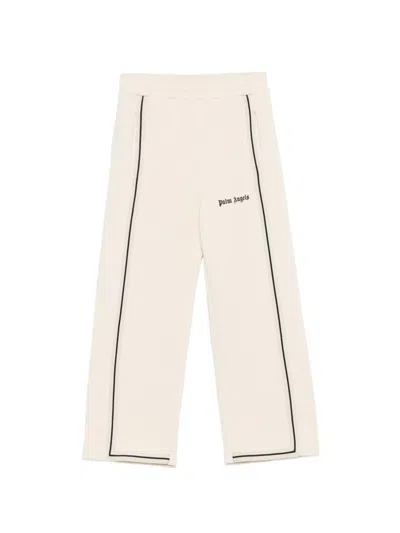 Palm Angels Kids' Logo-detail Stripe Trousers In White
