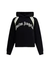 Palm Angels Logo-print Cotton Hoodie In Black - Ivory