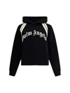 Palm Angels Logo-print Cotton Hoodie In Black - Ivory