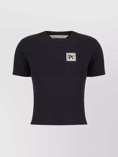 PALM ANGELS LOGOED PRINT COTTON T-SHIRT