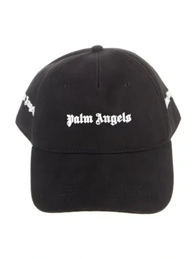 Pre-owned Palm Angels Logo-embellished Canvas Baseball Cap W/tags In Black