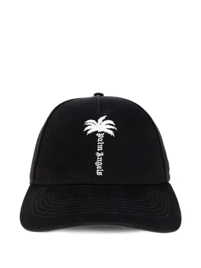 Palm Angels Logo-embroidered Baseball Cap In Black