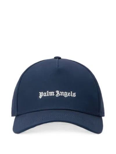 Palm Angels Logo-embroidered Baseball Cap In Blue